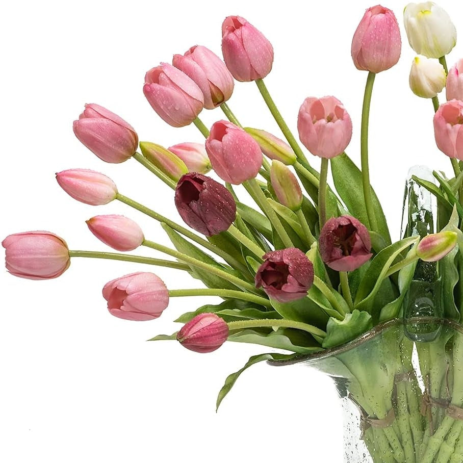 On Sale🔥Artificial Tulips Flowers - Real Touch Latex Bouquet - UV resistant, Waterproof,Windproof