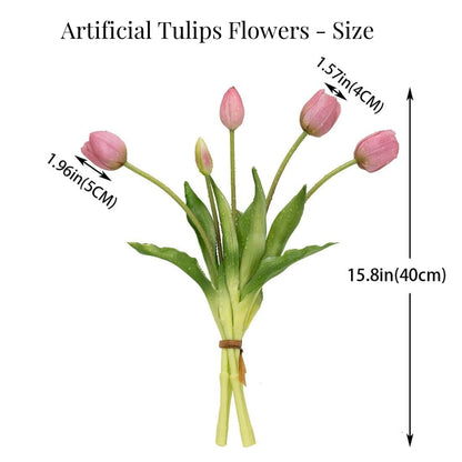 On Sale🔥Artificial Tulips Flowers - Real Touch Latex Bouquet - UV resistant, Waterproof,Windproof